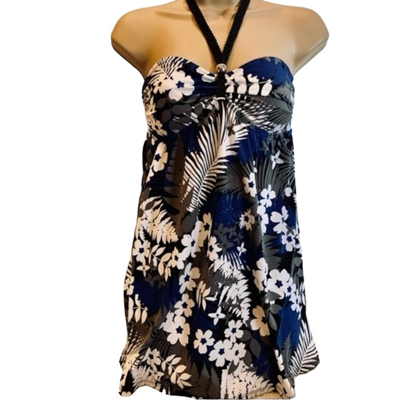 Tropical Escape Blue Floral Tankini‎ Swimsuit 6 - Picture 1 of 13